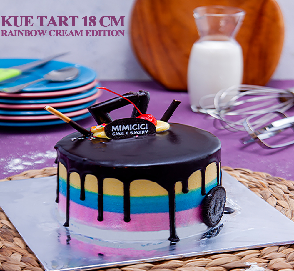 Kue Ulang Tahun 18cm Rainbow  Drip Cake